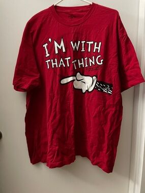 Universal Red Tee with Subtle Neckline Logo